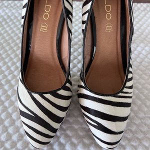 Women’s size 8 ALDO heels - awesome zebra print!  Excellent used condition